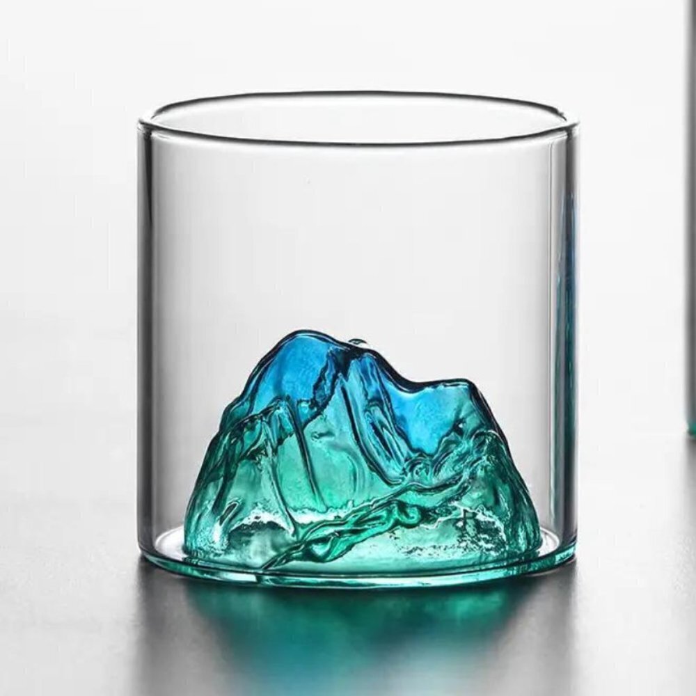 180ml Lot Of 2 3D Cup With Mountain Inside Water For Juice Milk Tea